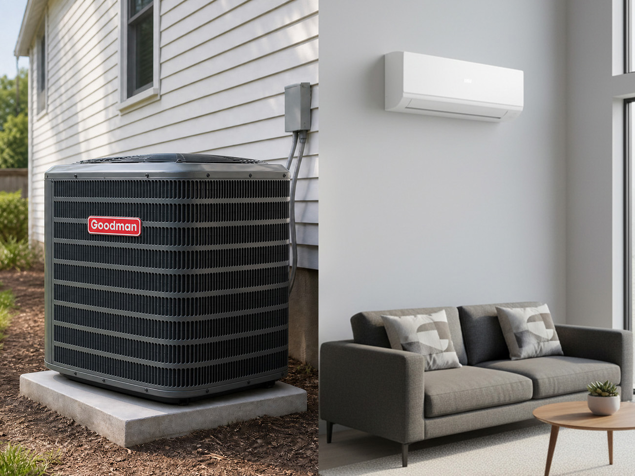 Central Air unit vs Ductless Mini-Split ac unit
