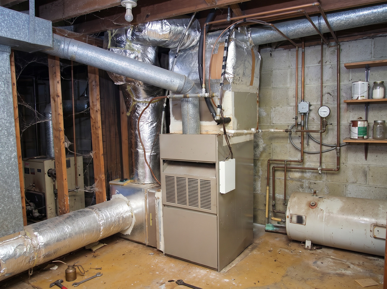 Toronto.old.house.rusty.furnace.in.basement