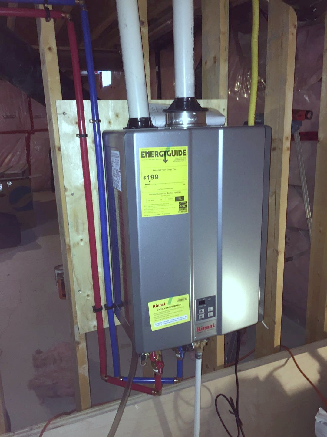 Rinnai tankless water heater installation