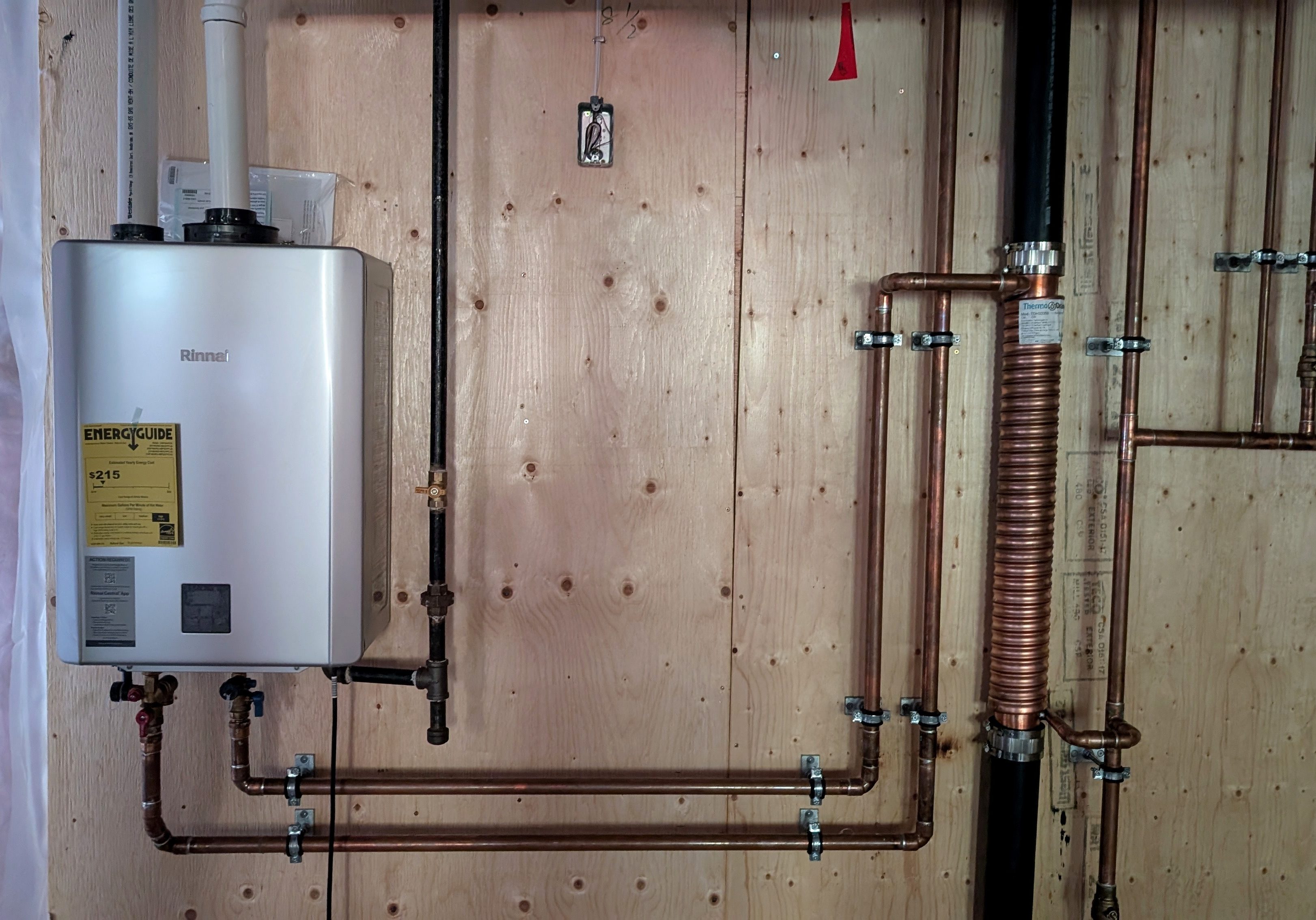 Rinnai tankless water heater installed by First Choice Heating & Air Conditioning